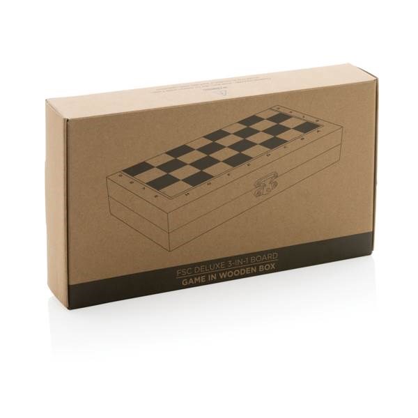 Obrázky: FSC® dřevěná sada stolních her 3v1 v bílé krabičce, Obrázek 14