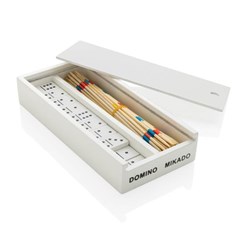 Obrázky: FSC® dřevěná sada domino/mikádo v bílé krabičce