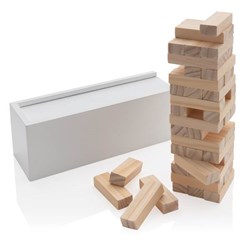 Obrázky: FSC® skládací věž z dřevěných kvádrů v bílé krabici