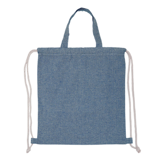 Obrázky: Bavlněný batoh a nákupní taška v jednom, modrá, Obrázek 2