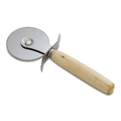 Obrázky: Ocelový nůž na pizzu s rukojetí ze dřeva