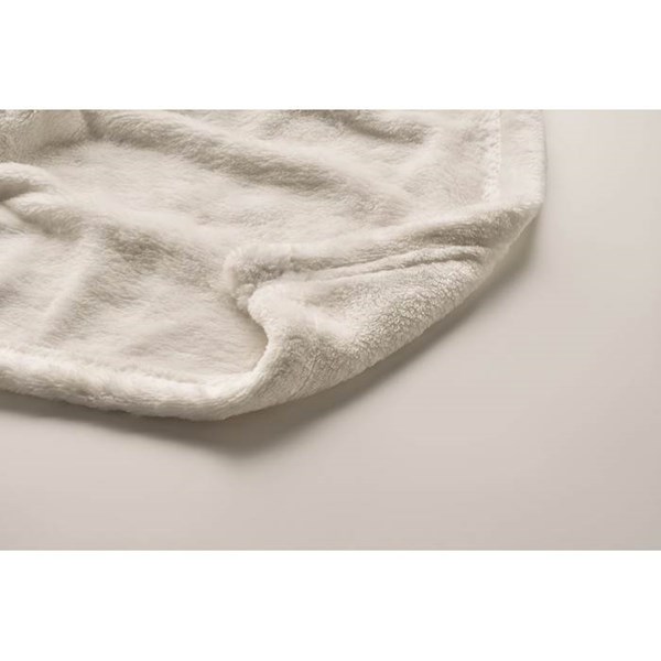 Obrázky: Béžová fleecová deka RPET 280 gr/m² s komplimentkou, Obrázek 3
