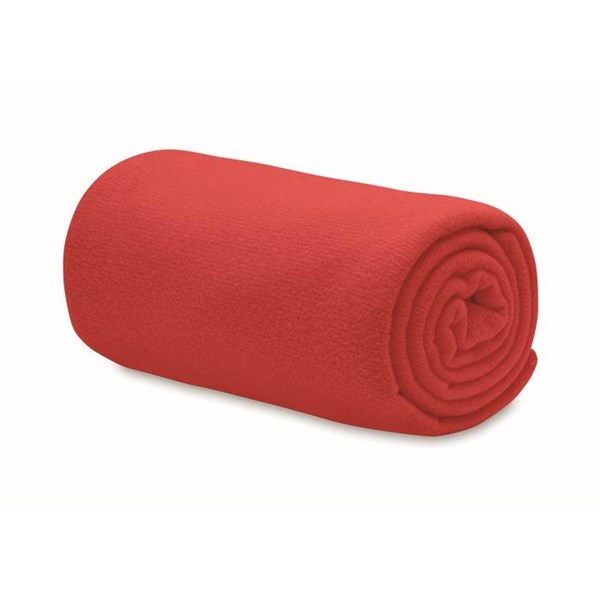 Obrázky: Červená RPET fleecová deka 130 gr/m², Obrázek 2
