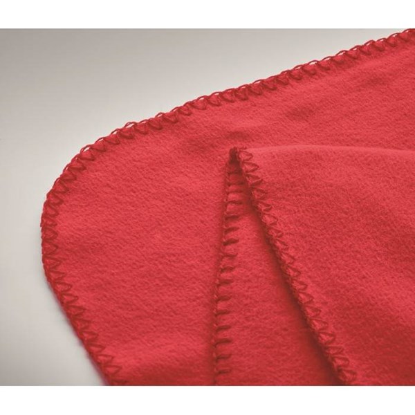 Obrázky: Červená RPET fleecová deka 130 gr/m², Obrázek 4