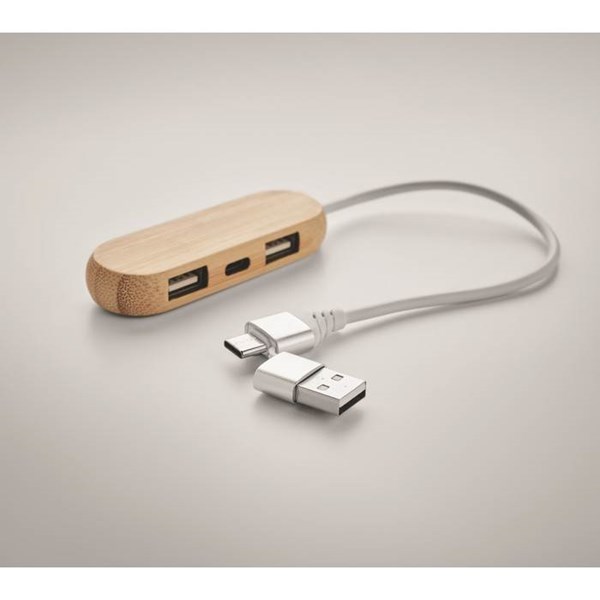 Obrázky: Tříportový USB bambusový rozbočovač, Obrázek 4