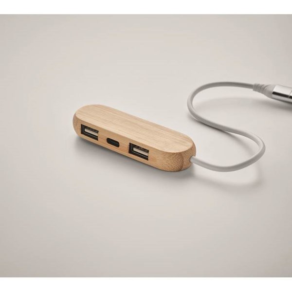 Obrázky: Tříportový USB bambusový rozbočovač, Obrázek 5