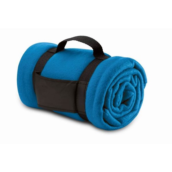 Obrázky: Královsky modrá fleecová deka s popruhy, Obrázek 2