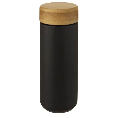 Obrázky: Černý keramický hrnek Lumi 300 ml s bambus. víčkem, Obrázek 3