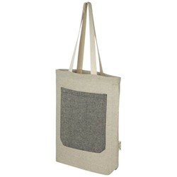 Obrázky: Nákup. taška-kapsa 150g,rec. bavlna,přírodní/černá