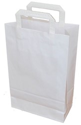Obrázky: Papírová taška 22x10x36 cm, ploché drž., bílá-kraft