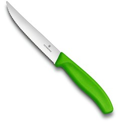 Obrázky: Zelený steakový nůž VICTORINOX 12cm, vlnkové ostří