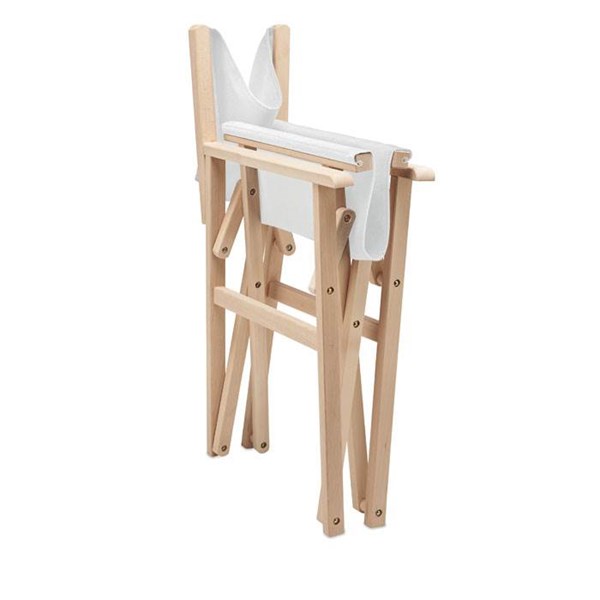 Obrázky: Bílá skládací plážová/kempingová dřevěná židle