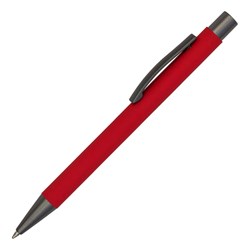 Obrázky: Hliníkové pero s pogumovaným povrchem, červená