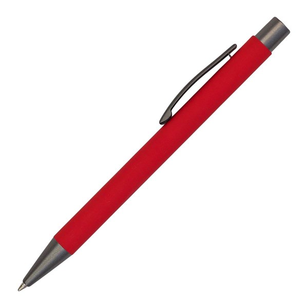 Obrázky: Hliníkové pero s pogumovaným povrchem, červená, Obrázek 2