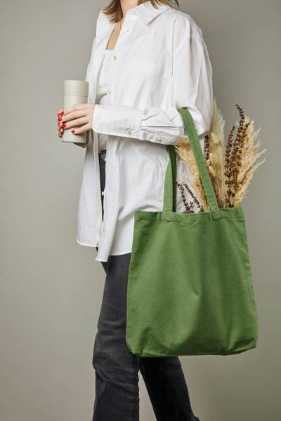 Obrázky: Zelená plátěná taška VINGA, bavlna 350 g/m2, Obrázek 3