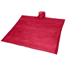 Obrázky: Červené jednorázové pončo do deště z rec.plastu