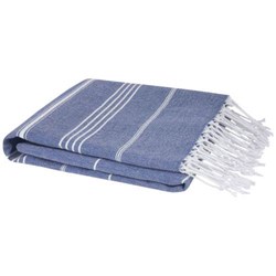 Obrázky: Nám. modrý bavlněný ručník hammam 100 x 180 cm