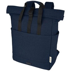 Obrázky: Modrý batoh na notebook z recyk. plátna GRS, 15 l