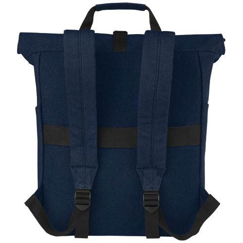 Obrázky: Modrý batoh na notebook z recyk. plátna GRS, 15 l, Obrázek 2