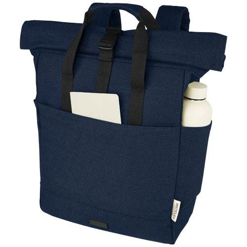 Obrázky: Modrý batoh na notebook z recyk. plátna GRS, 15 l, Obrázek 4