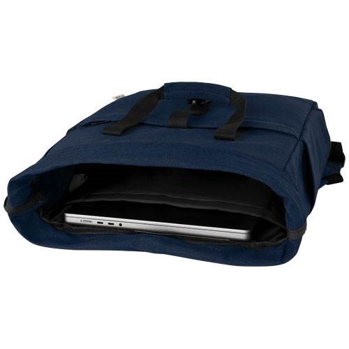 Obrázky: Modrý batoh na notebook z recyk. plátna GRS, 15 l, Obrázek 5