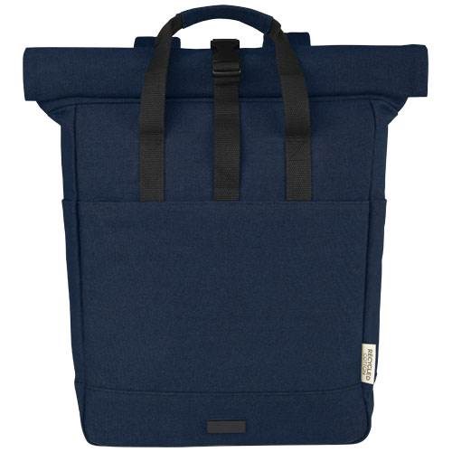 Obrázky: Modrý batoh na notebook z recyk. plátna GRS, 15 l, Obrázek 8