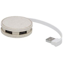 Obrázky: Rozbočovač USB Kenzu z pšeničné slámy