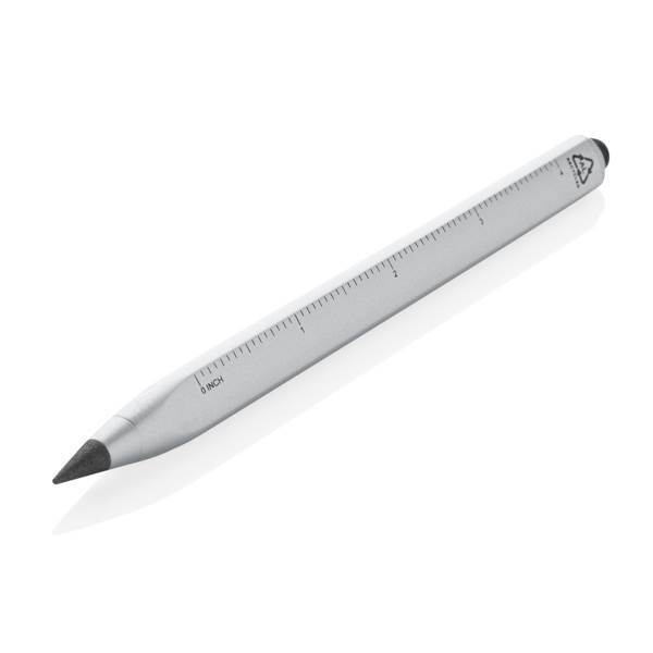 Obrázky: Nekonečná víceúčelová tužka z rec.hliníku, stříbrná, Obrázek 2