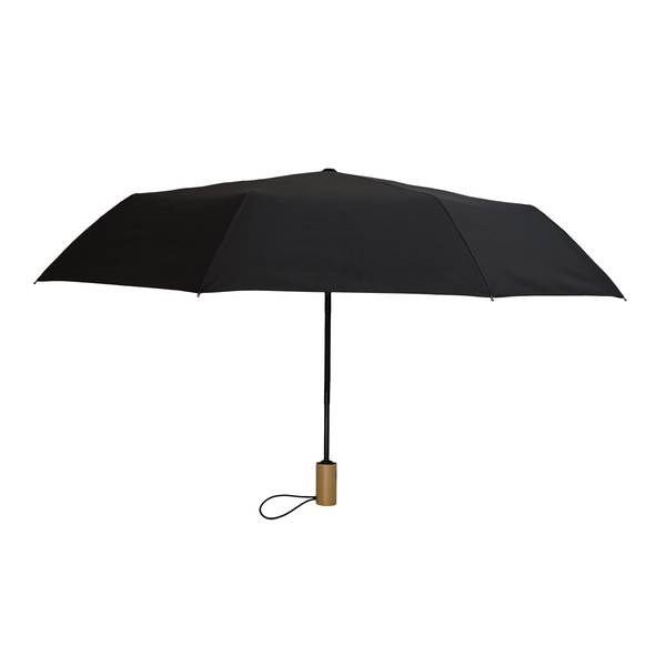 Obrázky: Černý automatický deštník s dřevěnou rukojetí, Obrázek 2