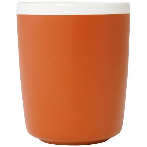 Obrázky: Oranžový keramický hrnek 310ml s bílým okrajem, Obrázek 2