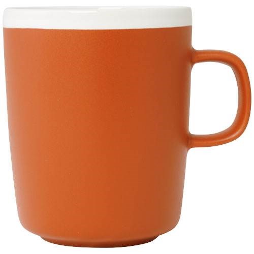 Obrázky: Oranžový keramický hrnek 310ml s bílým okrajem, Obrázek 5