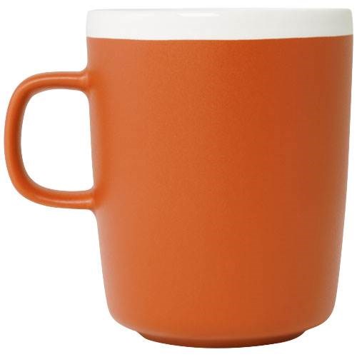 Obrázky: Oranžový keramický hrnek 310ml s bílým okrajem, Obrázek 6