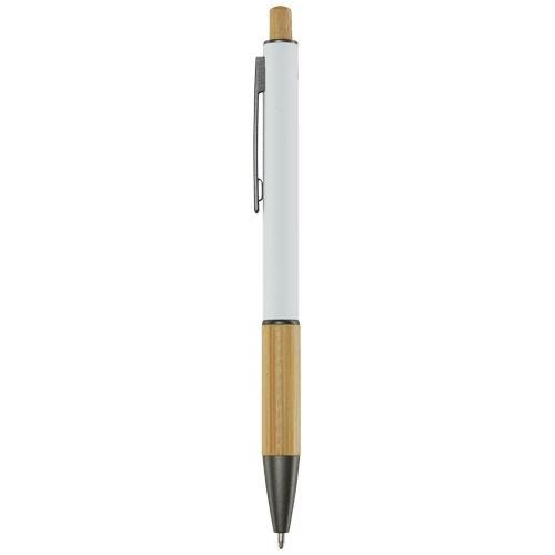 Obrázky: Bílé kuličkové pero - recykl. hliník/bambus, MN, Obrázek 5