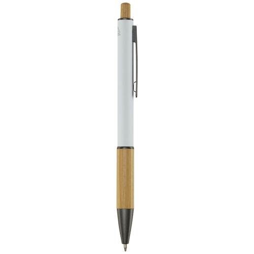 Obrázky: Bílé kuličkové pero - recykl. hliník/bambus, MN, Obrázek 7