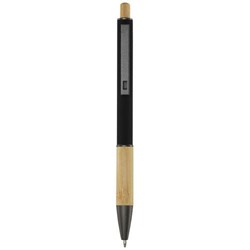 Obrázky: Černé kuličkové pero - recykl. hliník/bambus, MN