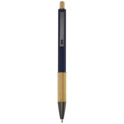 Obrázky: Modré kuličkové pero - recykl. hliník/bambus, ČN