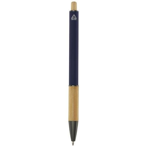 Obrázky: Modré kuličkové pero - recykl. hliník/bambus, ČN, Obrázek 2