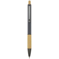 Obrázky: Šedé kuličkové pero - recykl. hliník/bambus, ČN