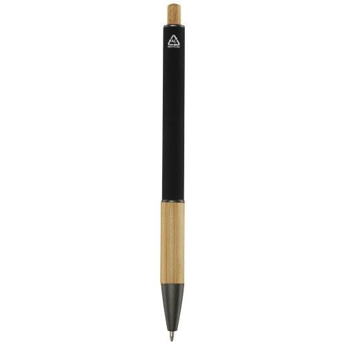 Obrázky: Černé kuličkové pero - recykl. hliník/bambus, ČN, Obrázek 2