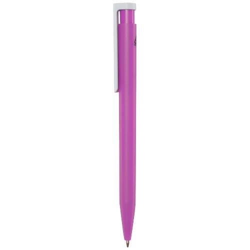 Obrázky: Růžové kuličkové pero, bílý klip, rec. plast, MN, Obrázek 3