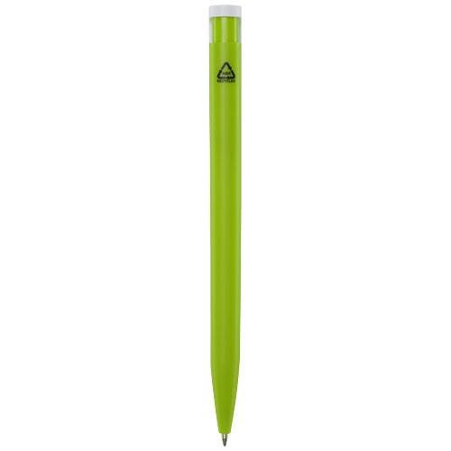 Obrázky: Limetkové kuličkové pero, bílý klip, rec. plast, ČN, Obrázek 2