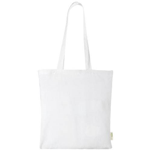 Obrázky: Bílá 100g nákupní taška z bavlny, certif. GOTS, Obrázek 4