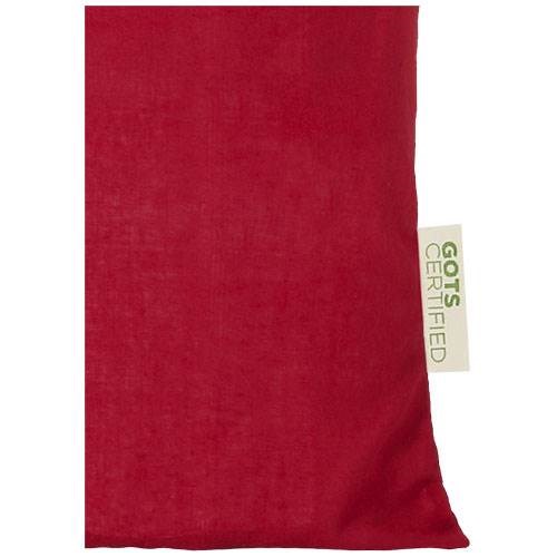 Obrázky: Červená 100g nákupní taška z bavlny, certif. GOTS, Obrázek 3