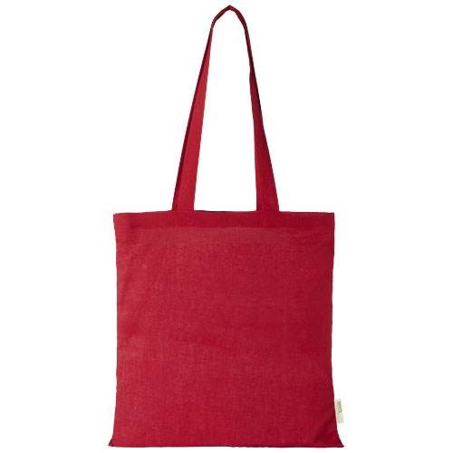 Obrázky: Červená 100g nákupní taška z bavlny, certif. GOTS, Obrázek 4