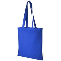 Obrázky: Stř. modrá 100g nákupní taška z bavlny,certif. GOTS