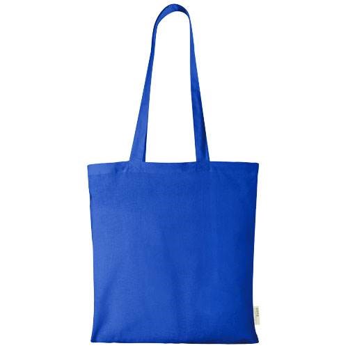 Obrázky: Stř. modrá 100g nákupní taška z bavlny,certif. GOTS, Obrázek 4