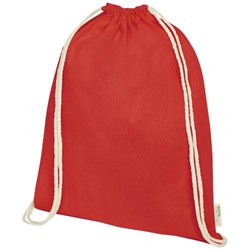Obrázky: Šňůrkový batoh 140g-cert. GOTS bavlna, červená