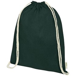 Obrázky: Šňůrkový batoh 140g-cert. GOTS bavlna, nám. zelená