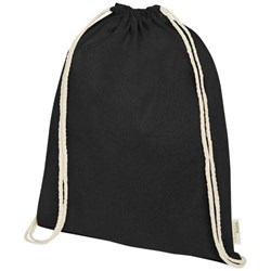 Obrázky: Šňůrkový batoh 140g-cert. GOTS bavlna, nám. černá