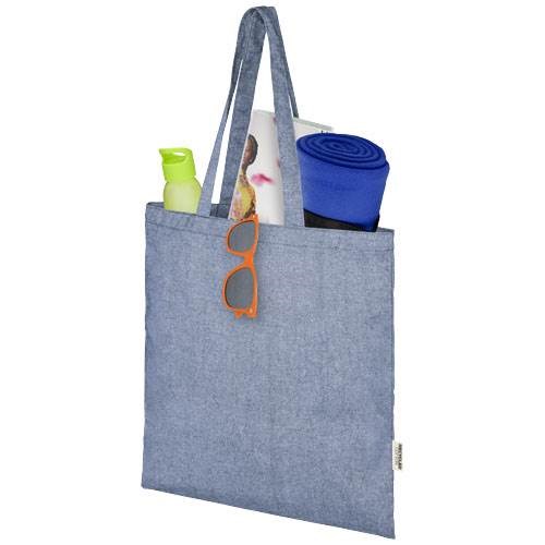 Obrázky: Nákupní taška modrá, 150g recyklov. bavlna a PES, Obrázek 3